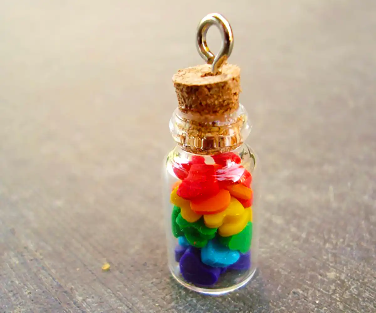 جاکلیدی بطری رنگین کمان