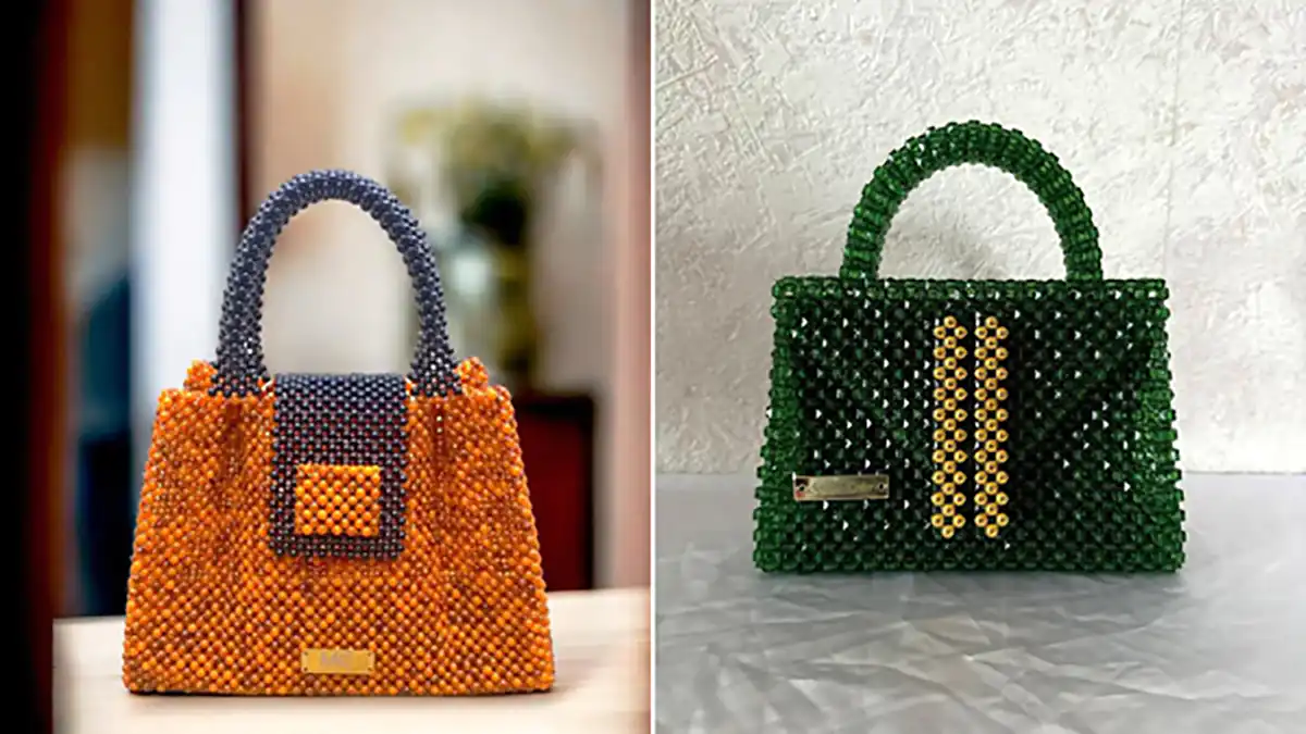 کیف فانتزی دست دوز مهره ای