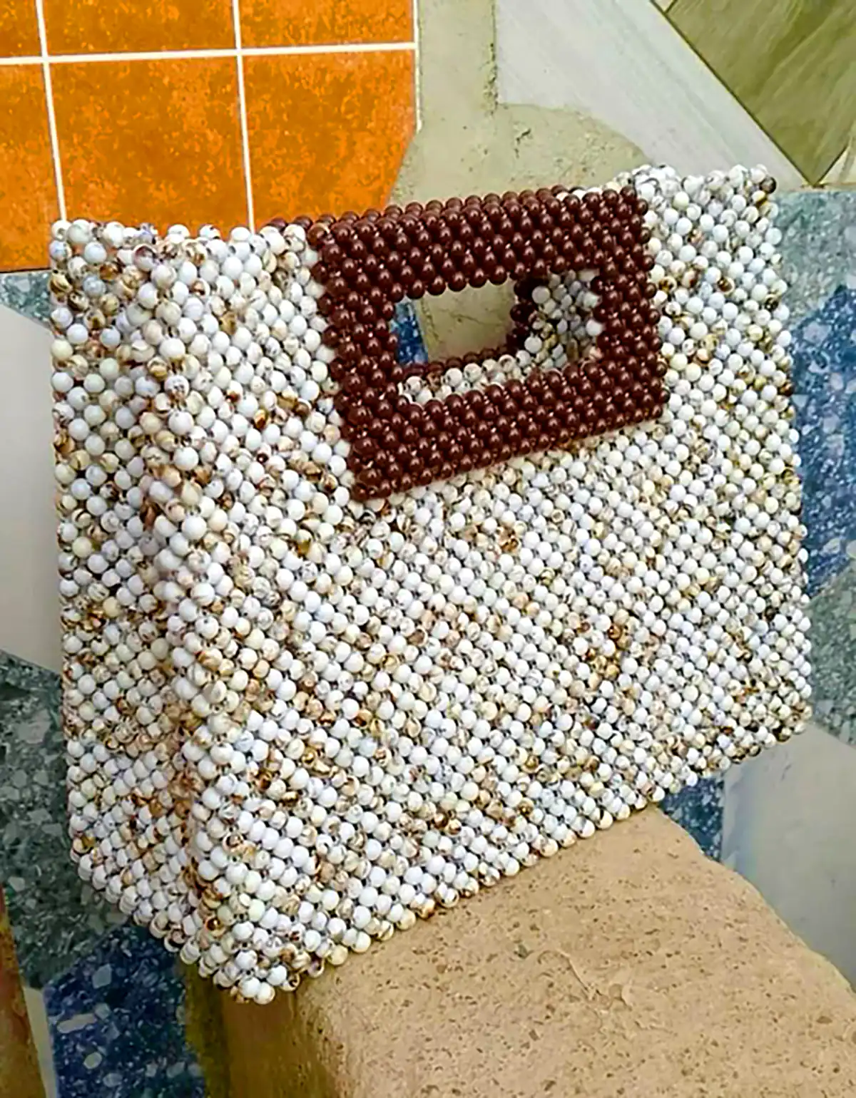 کیف فانتزی دست دوز مهره ای