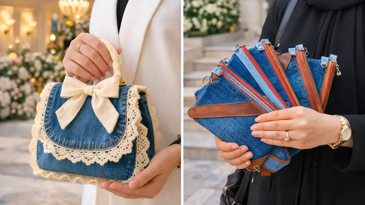 کیف جین ساده و شیک