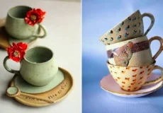 ماگ سفالی لعاب دار رنگی