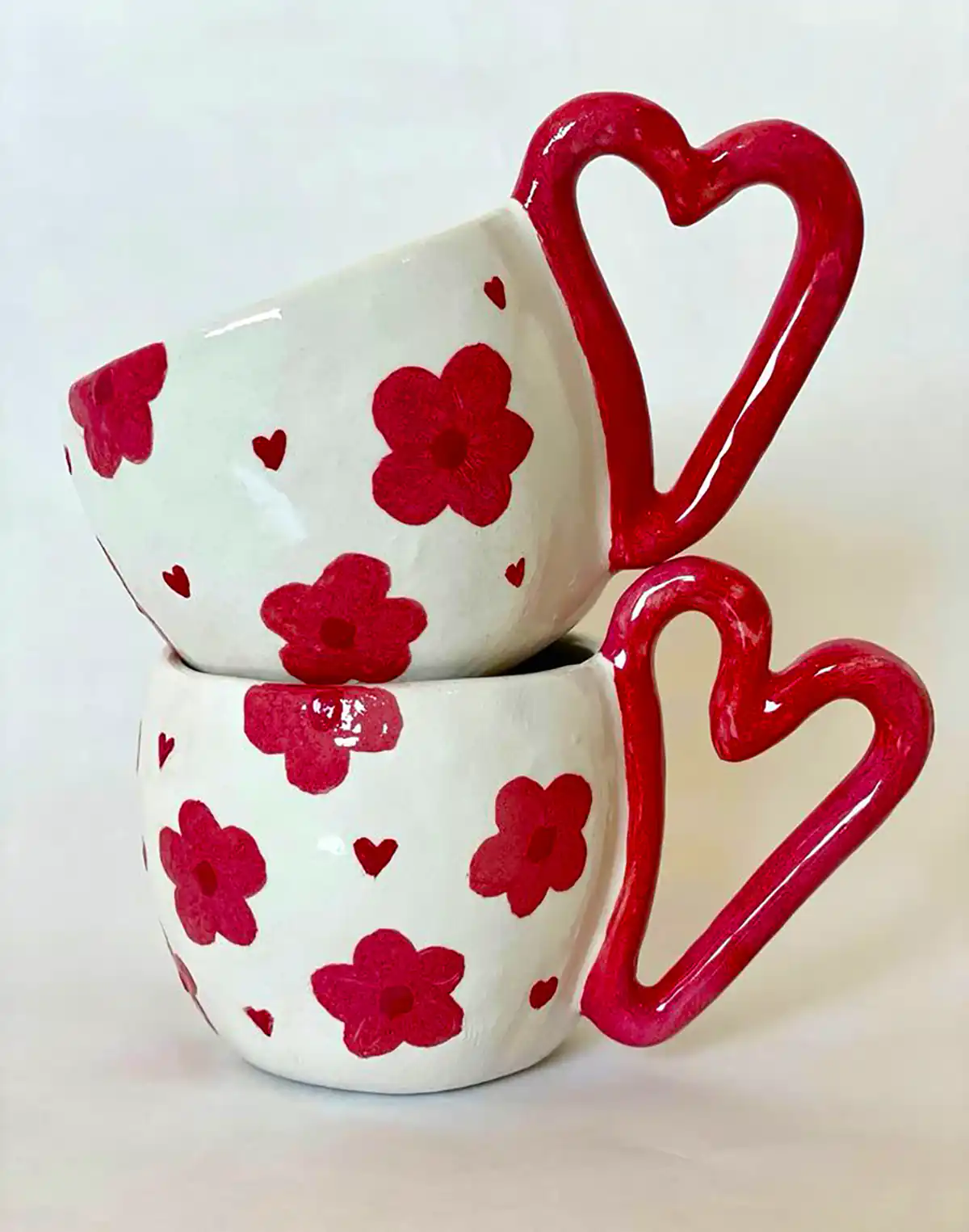 ماگ سفالی لعاب دار رنگی 