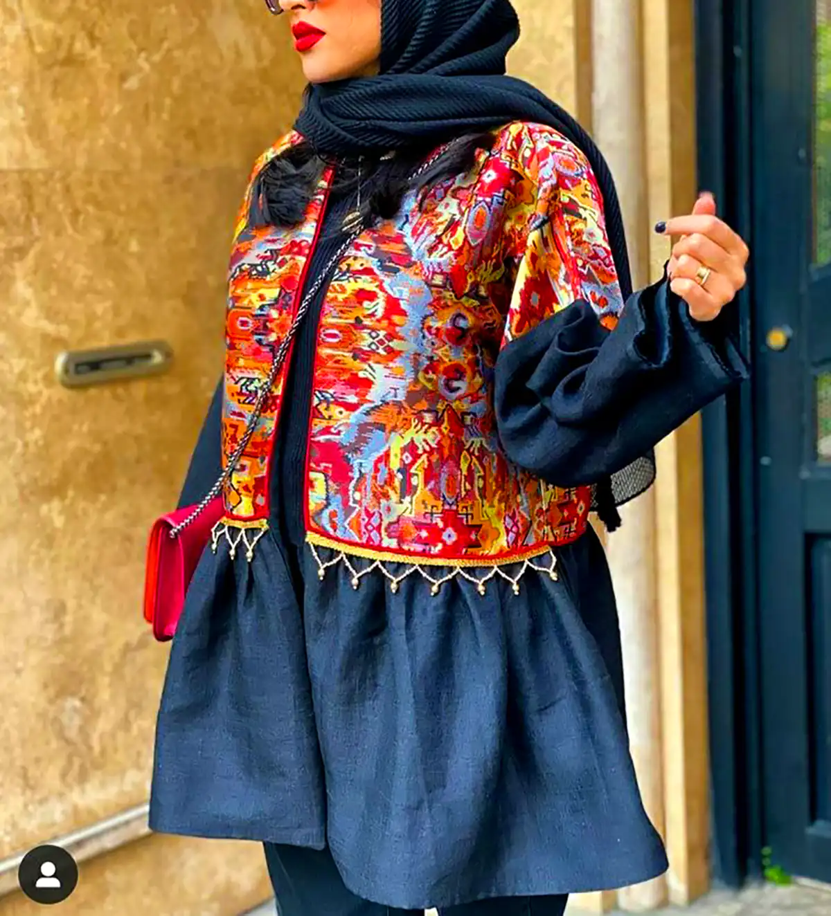 مانتو رنگی شاد با طراحی فانتزی
