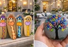 نقاشی حرفه ای روی قلوه سنگ