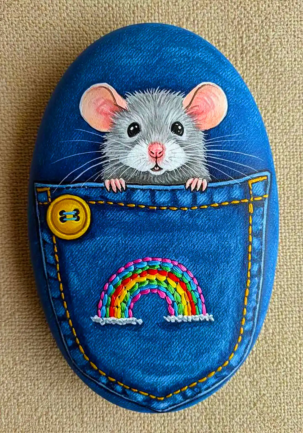 نقاشی حرفه ای روی قلوه سنگ