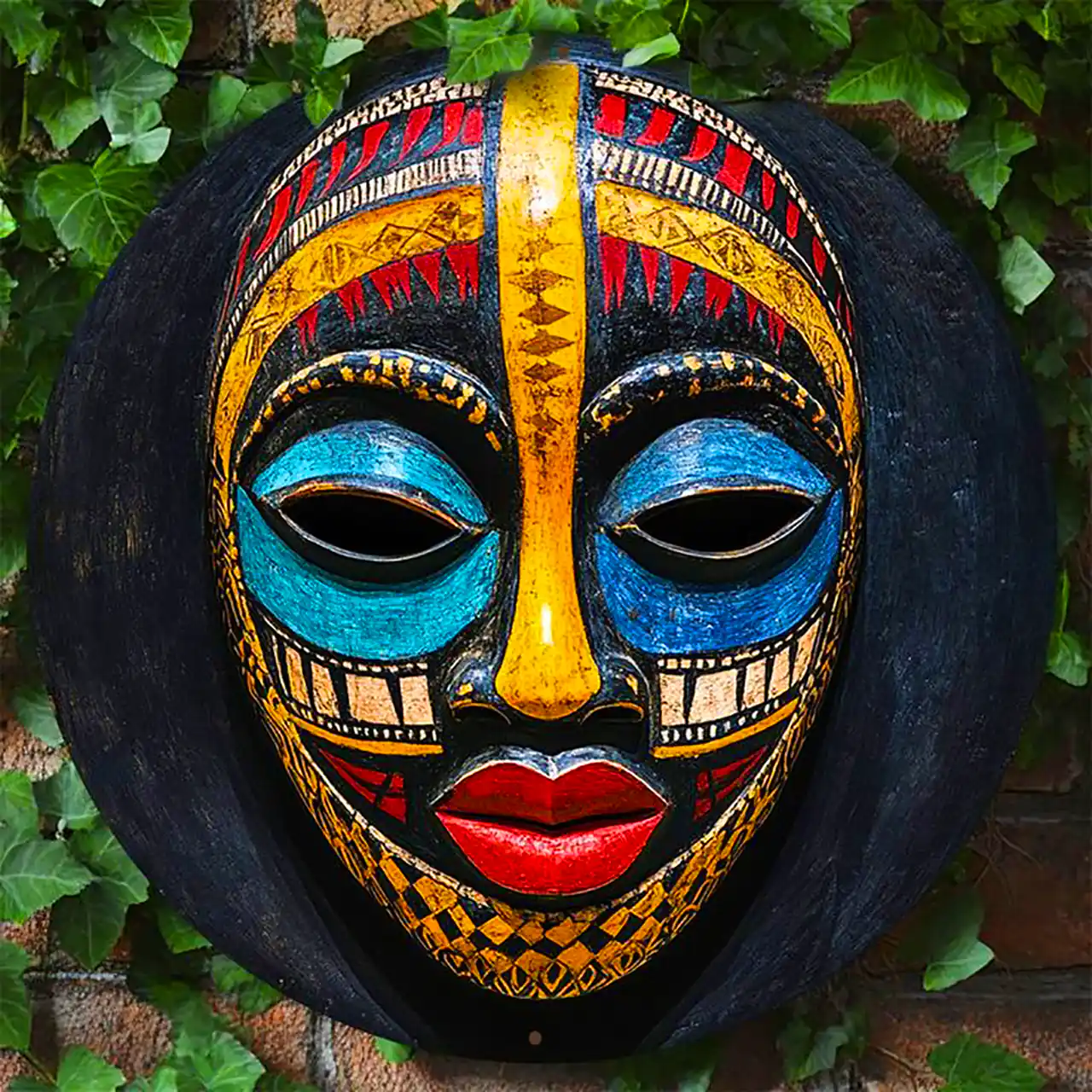 نقاب سنتی آفریقایی چوبی