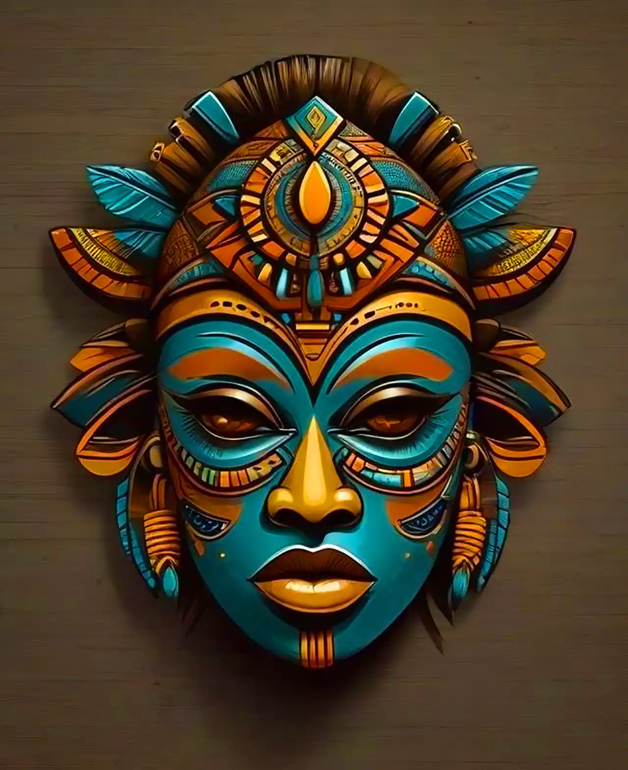 نقاب سنتی آفریقایی چوبی