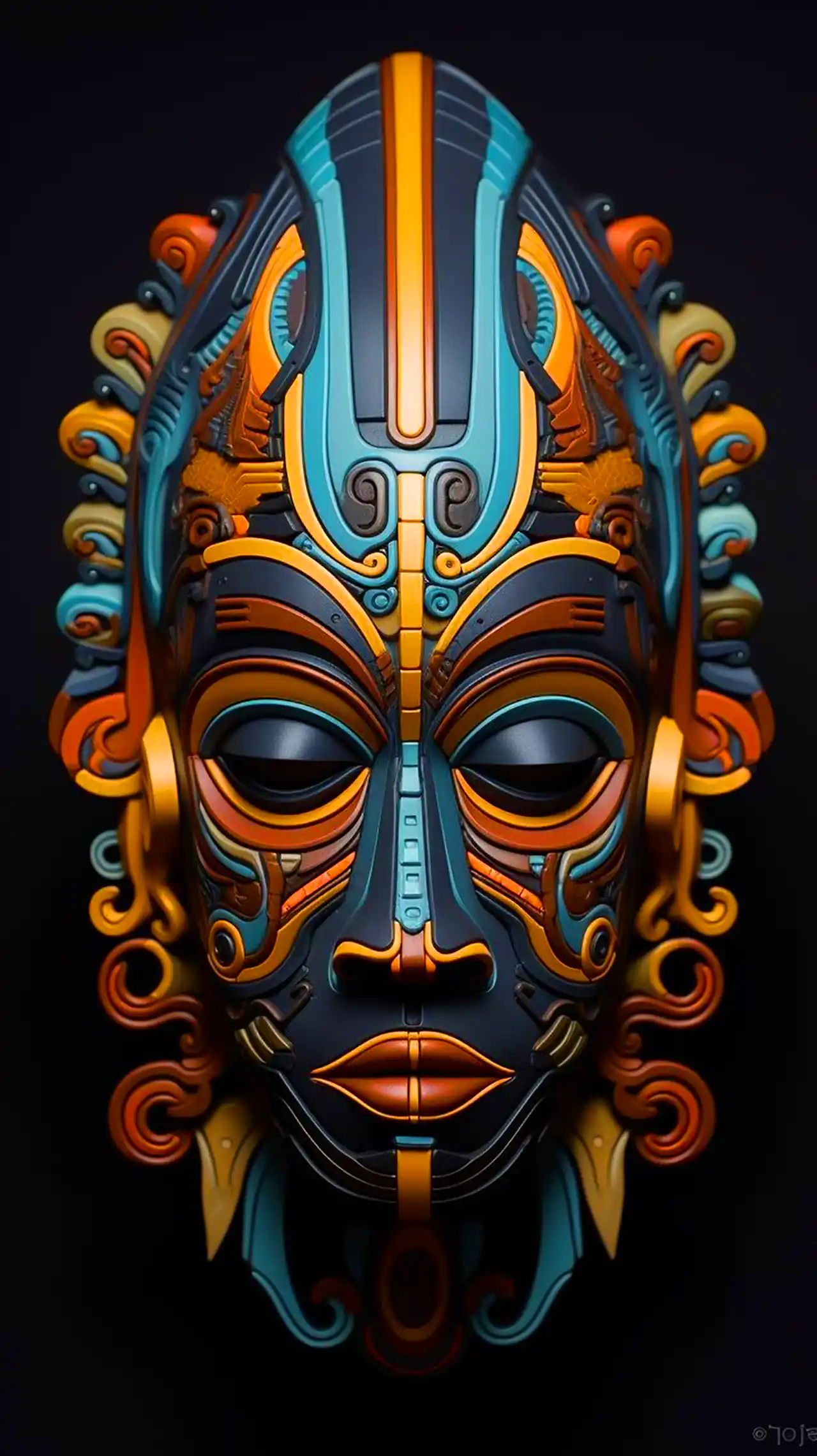 نقاب سنتی آفریقایی چوبی