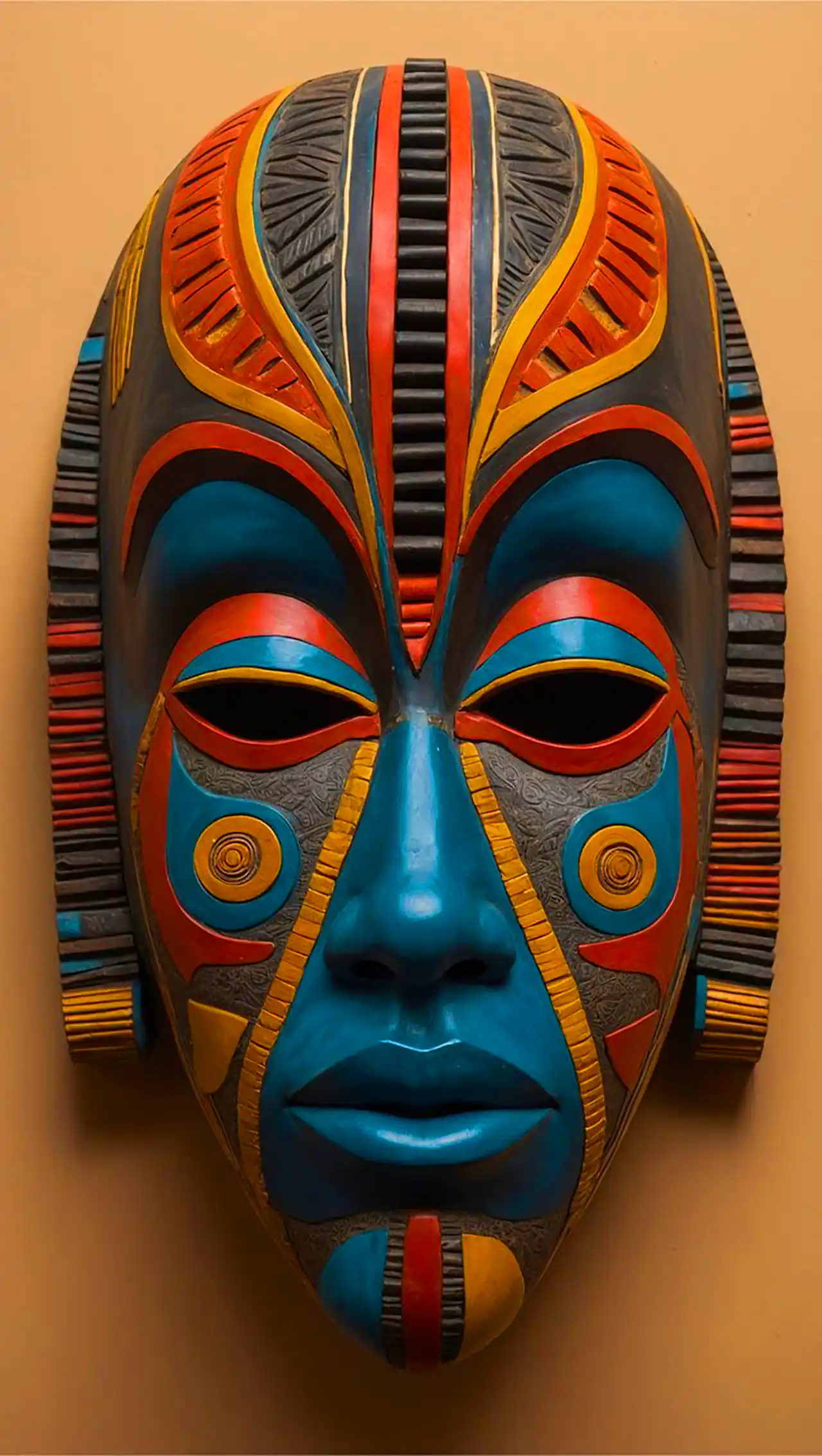 نقاب سنتی آفریقایی چوبی