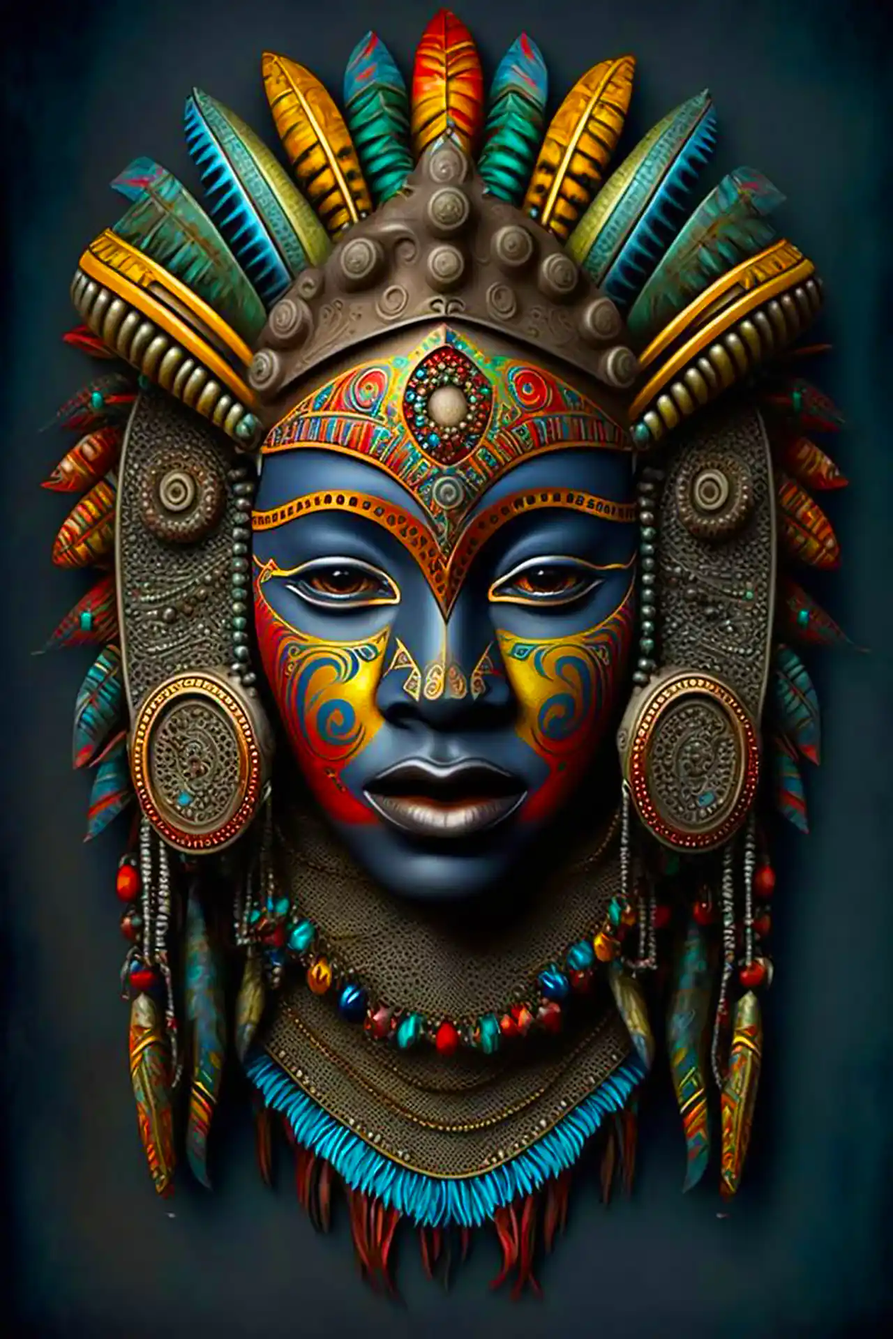 نقاب سنتی آفریقایی چوبی