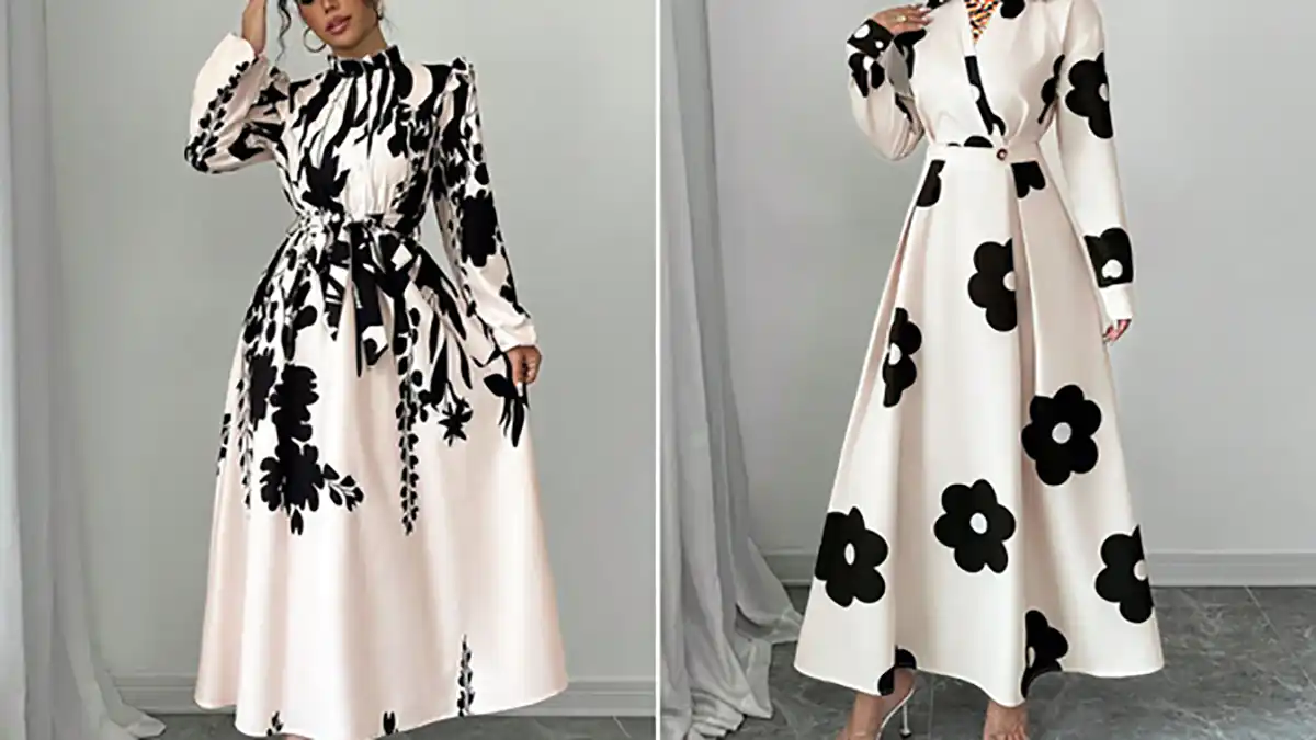 پیراهن بلند آستین دار مدرن