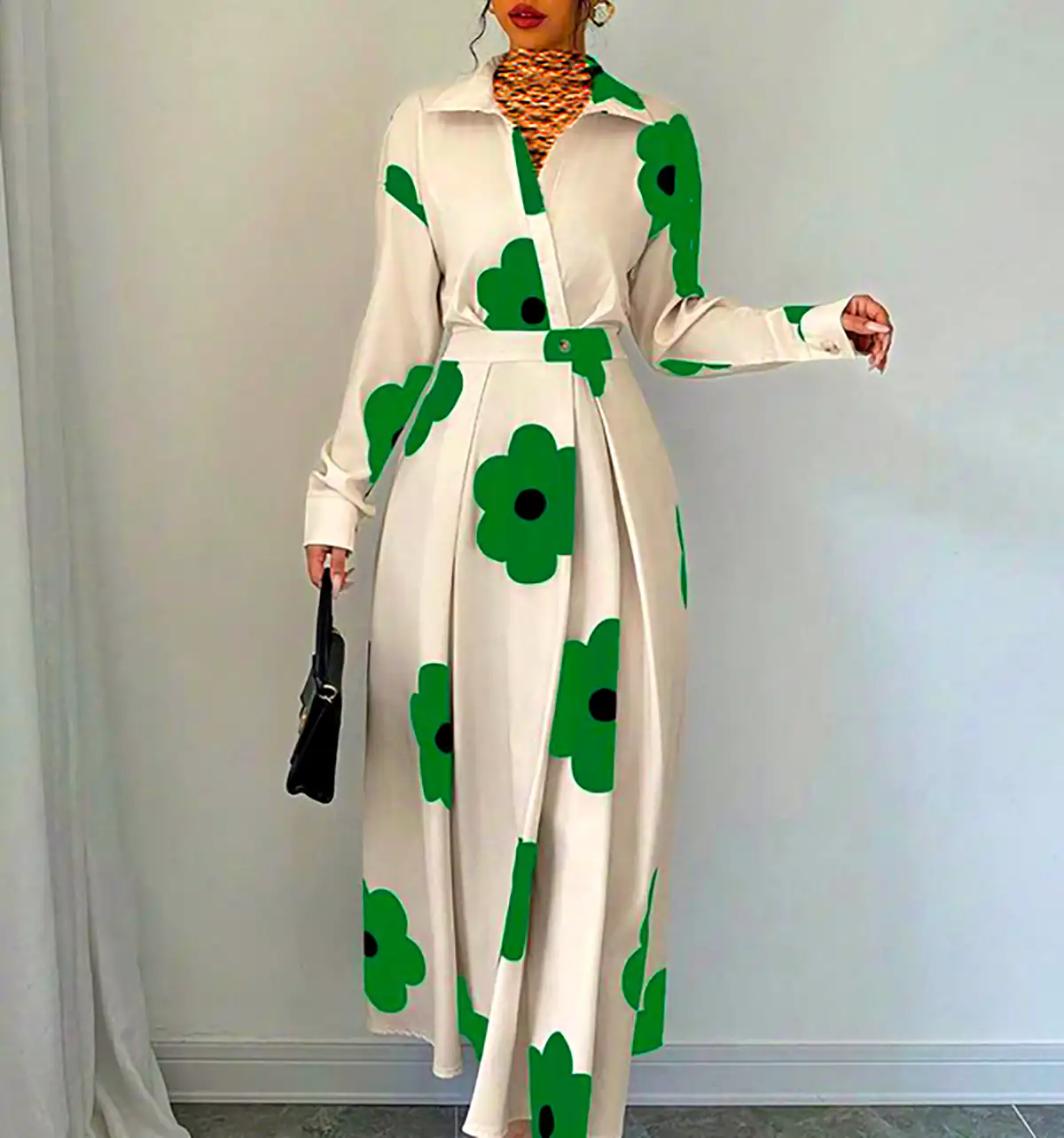 پیراهن بلند آستین دار مدرن