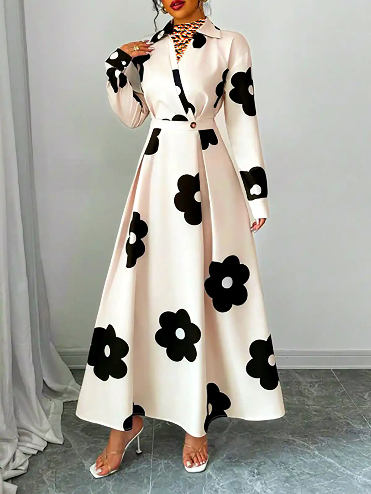 پیراهن بلند آستین دار مدرن