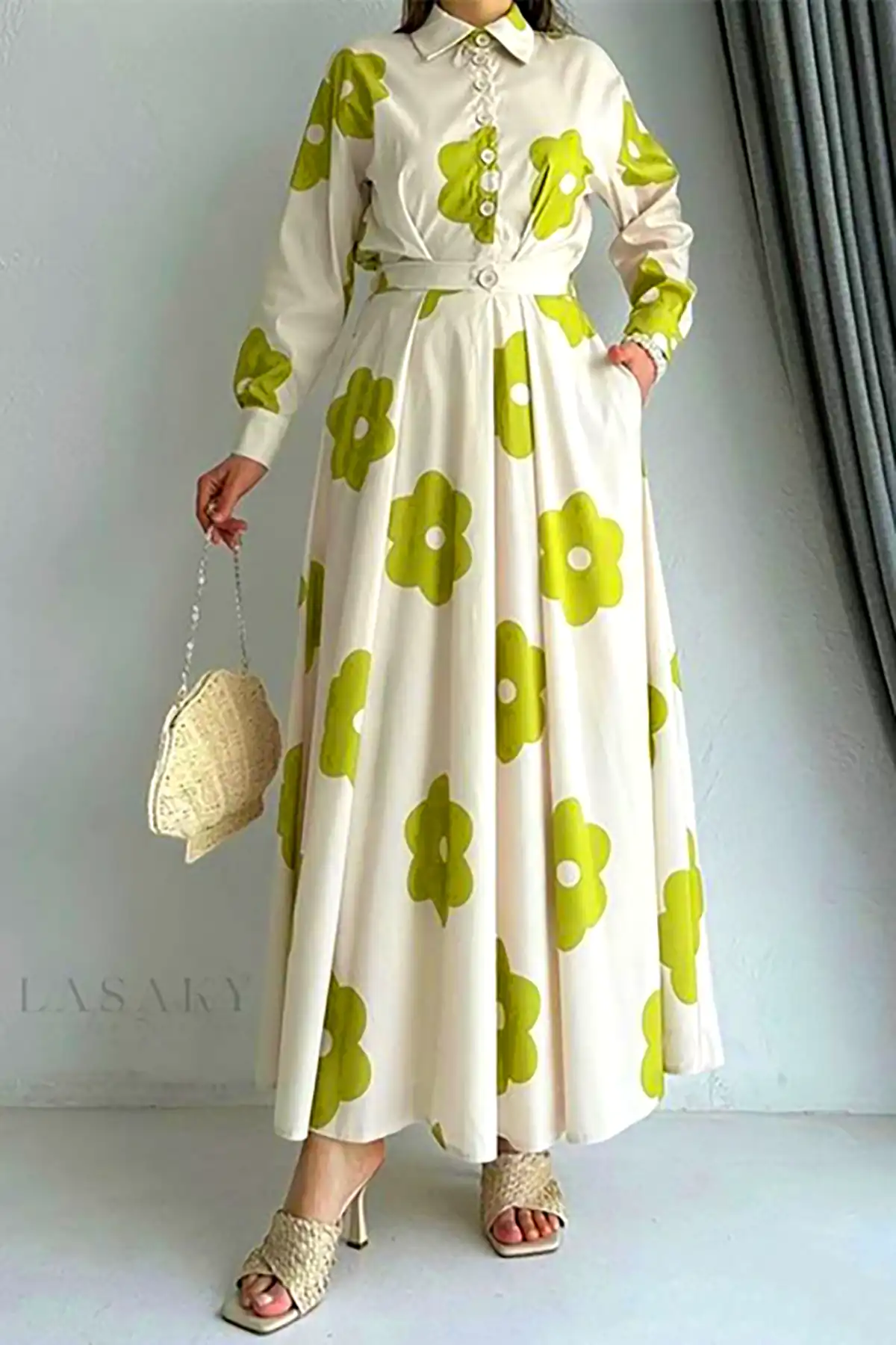 پیراهن بلند آستین دار مدرن