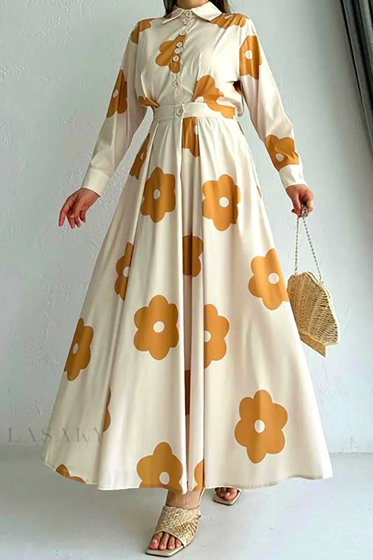 پیراهن بلند آستین دار مدرن