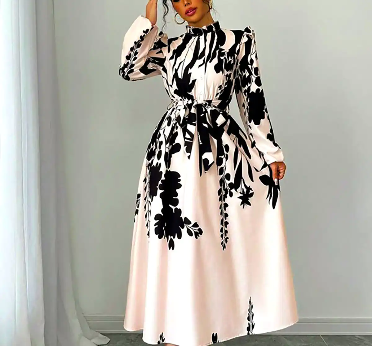 پیراهن بلند آستین دار مدرن