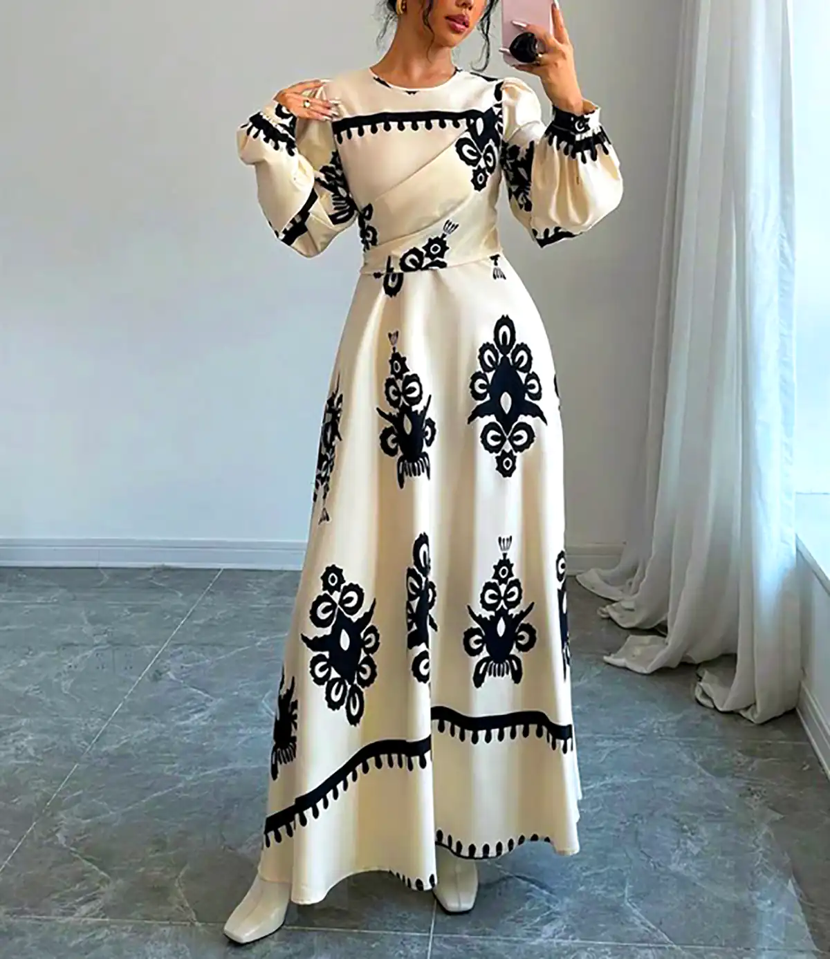 پیراهن بلند آستین دار مدرن