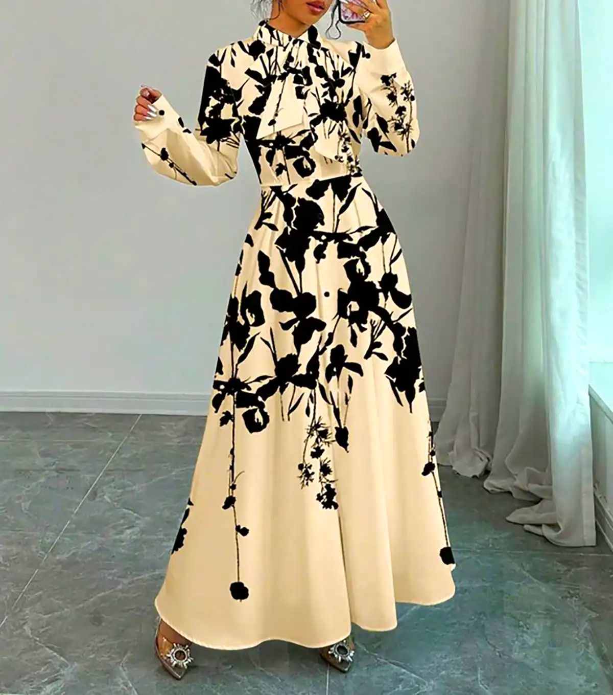 پیراهن بلند آستین دار مدرن