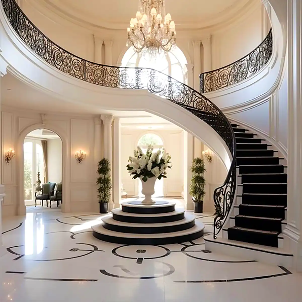 راه پله منبت کاری مشکی