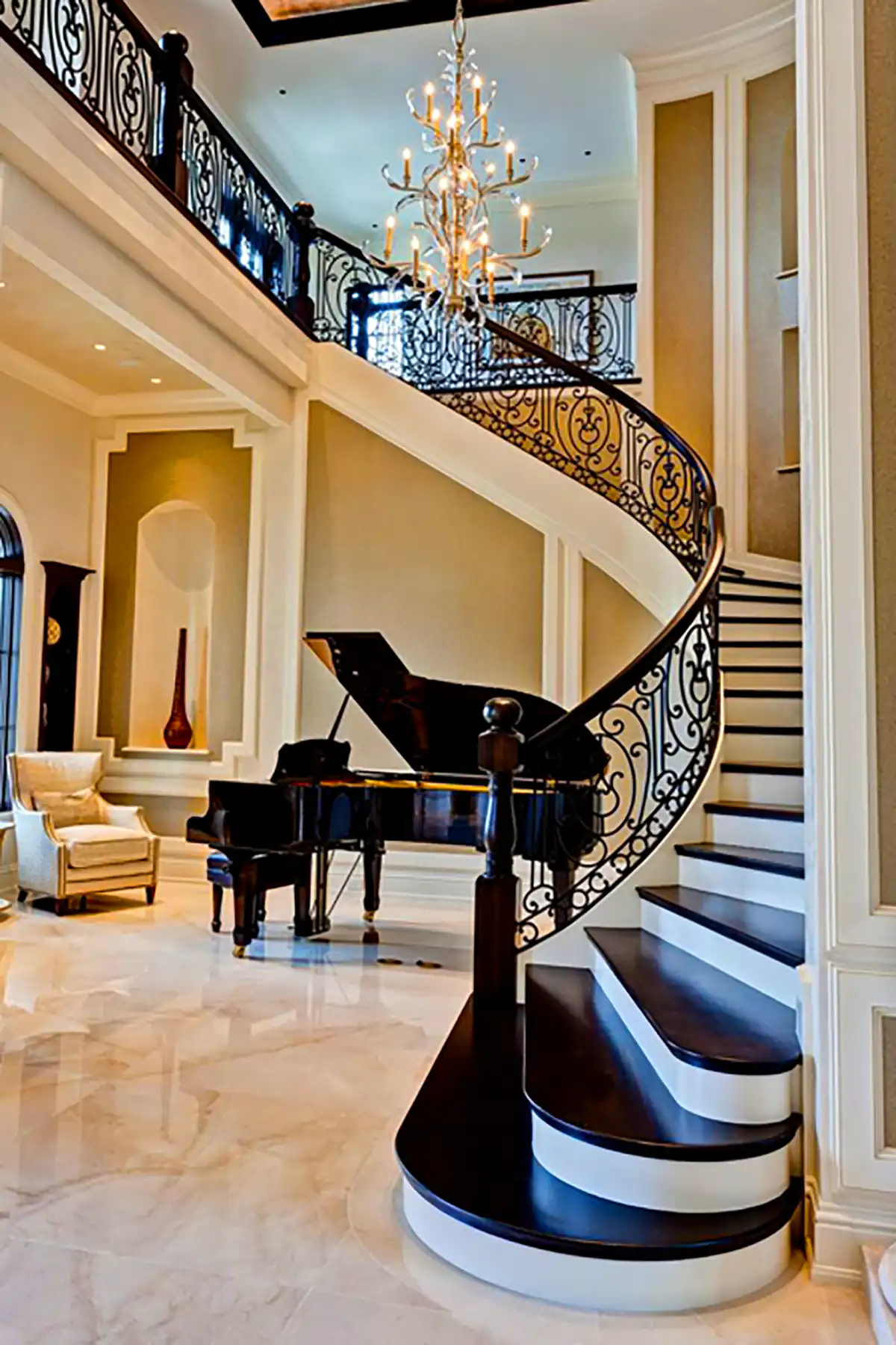 راه پله منبت کاری مشکی