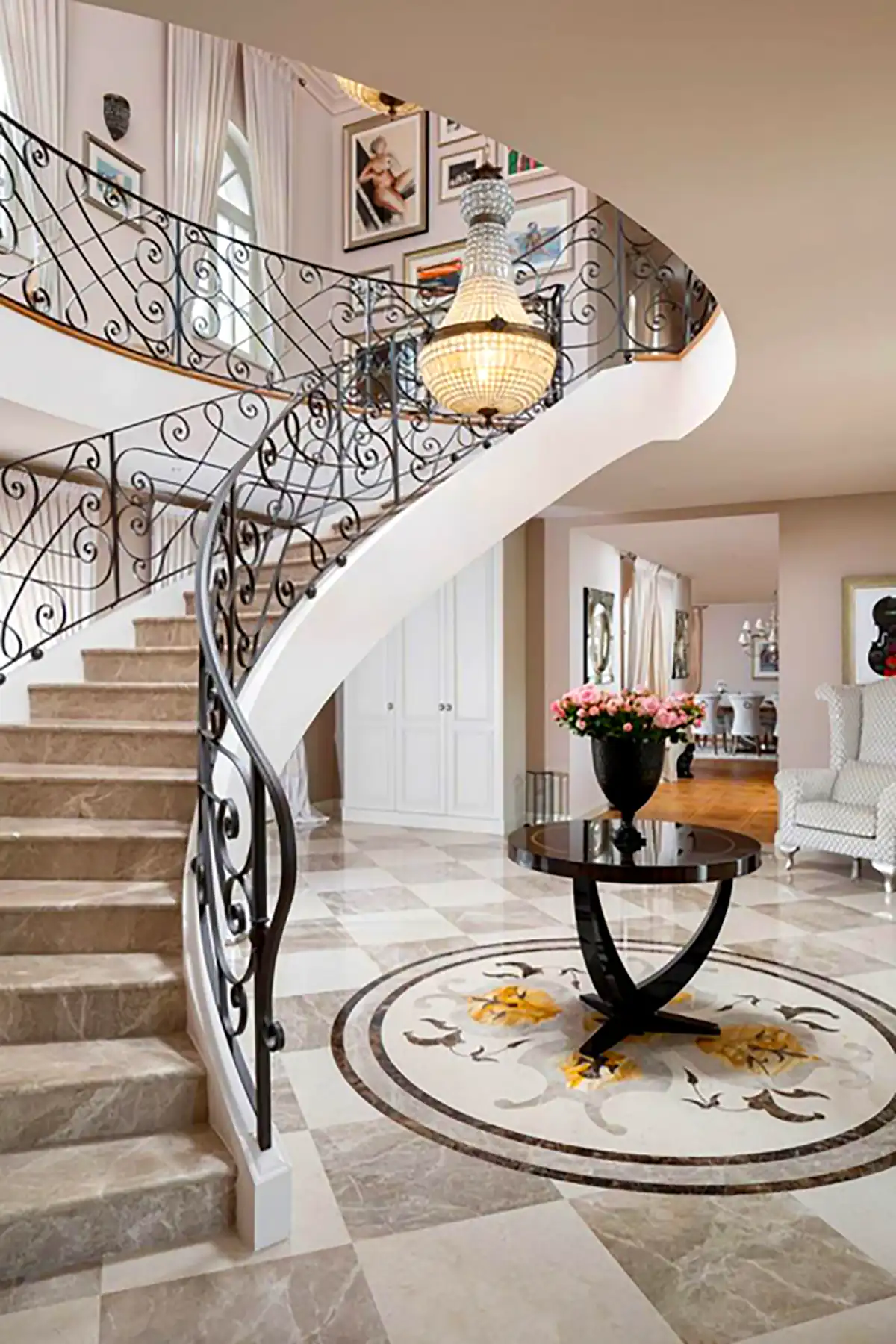 راه پله منبت کاری مشکی