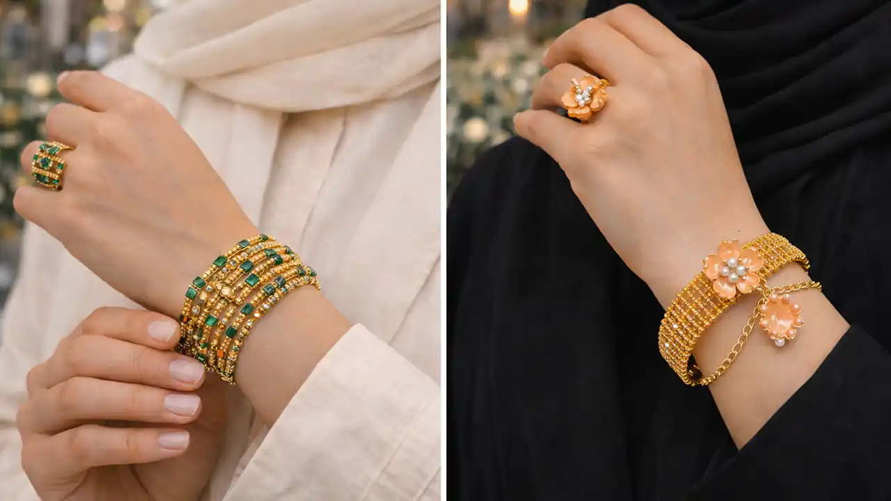 ست دستبند و انگشتر لاکچری