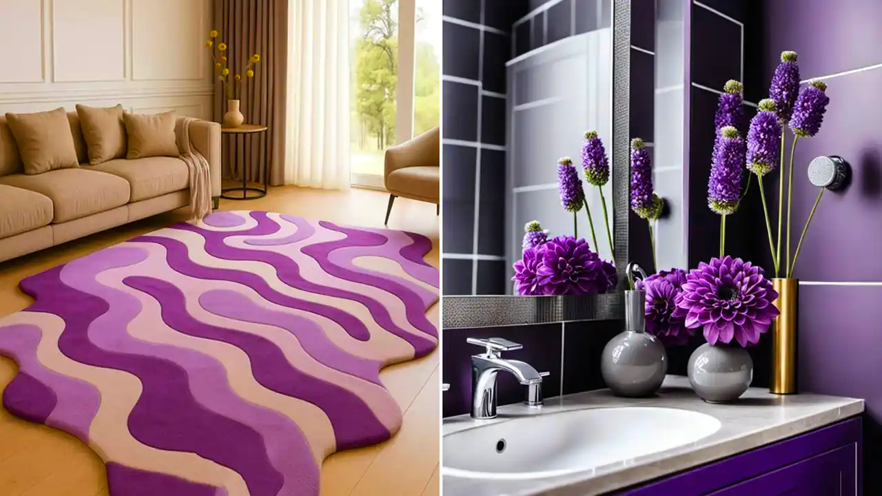 طراحی داخل لوکس با بنفش مدرن