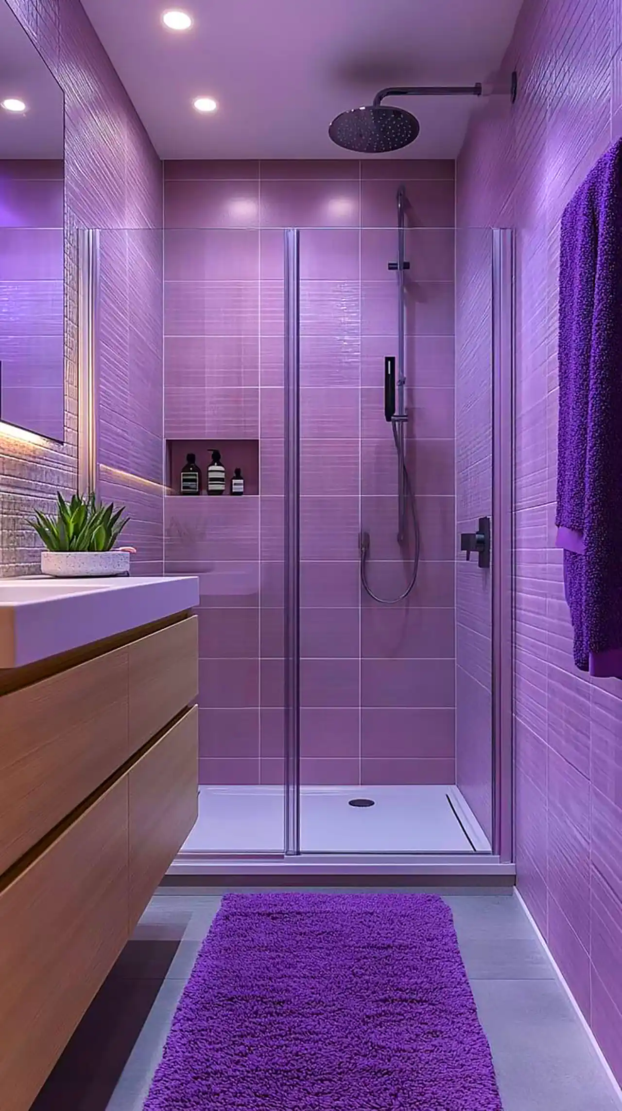 طراحی داخل لوکس با بنفش مدرن