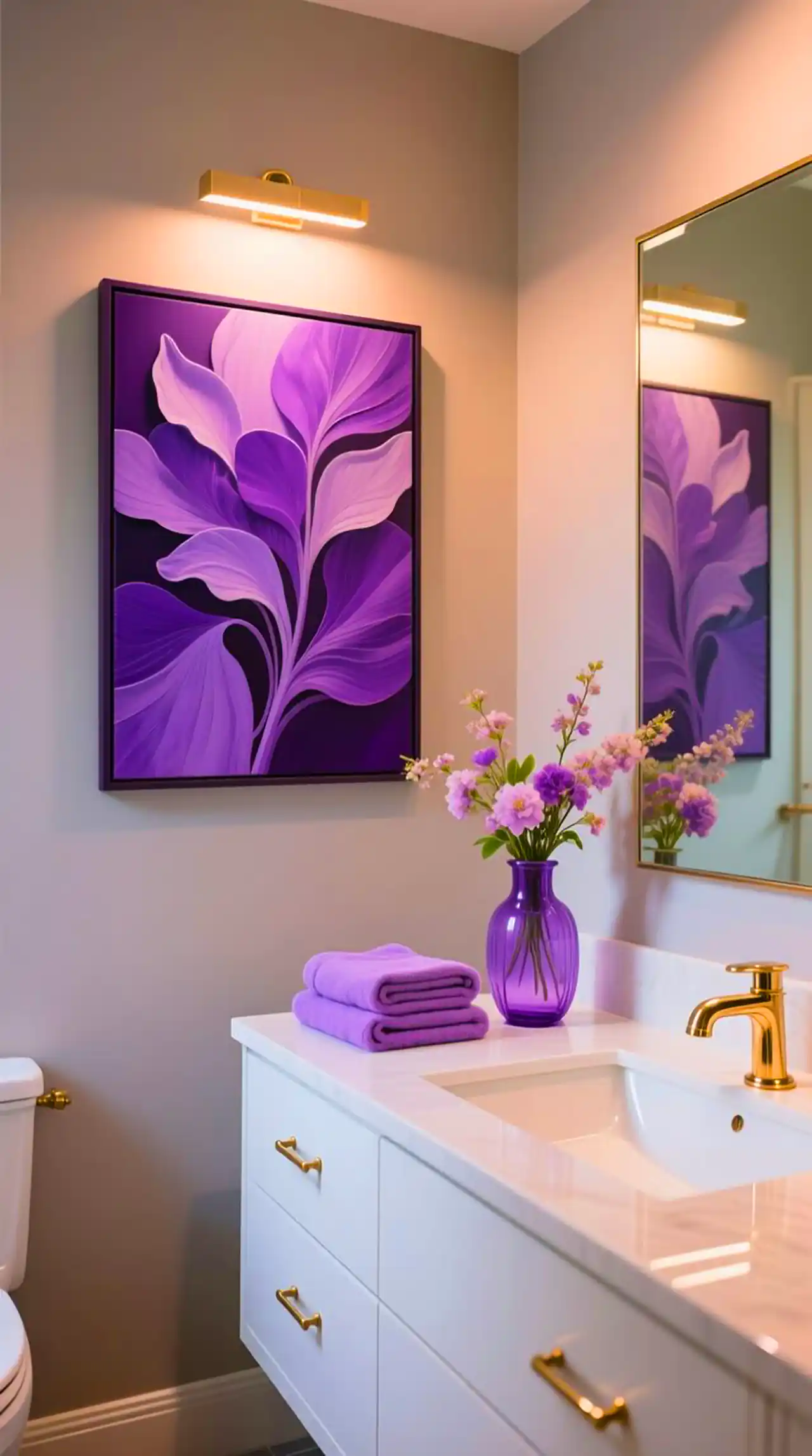 طراحی داخل لوکس با بنفش مدرن