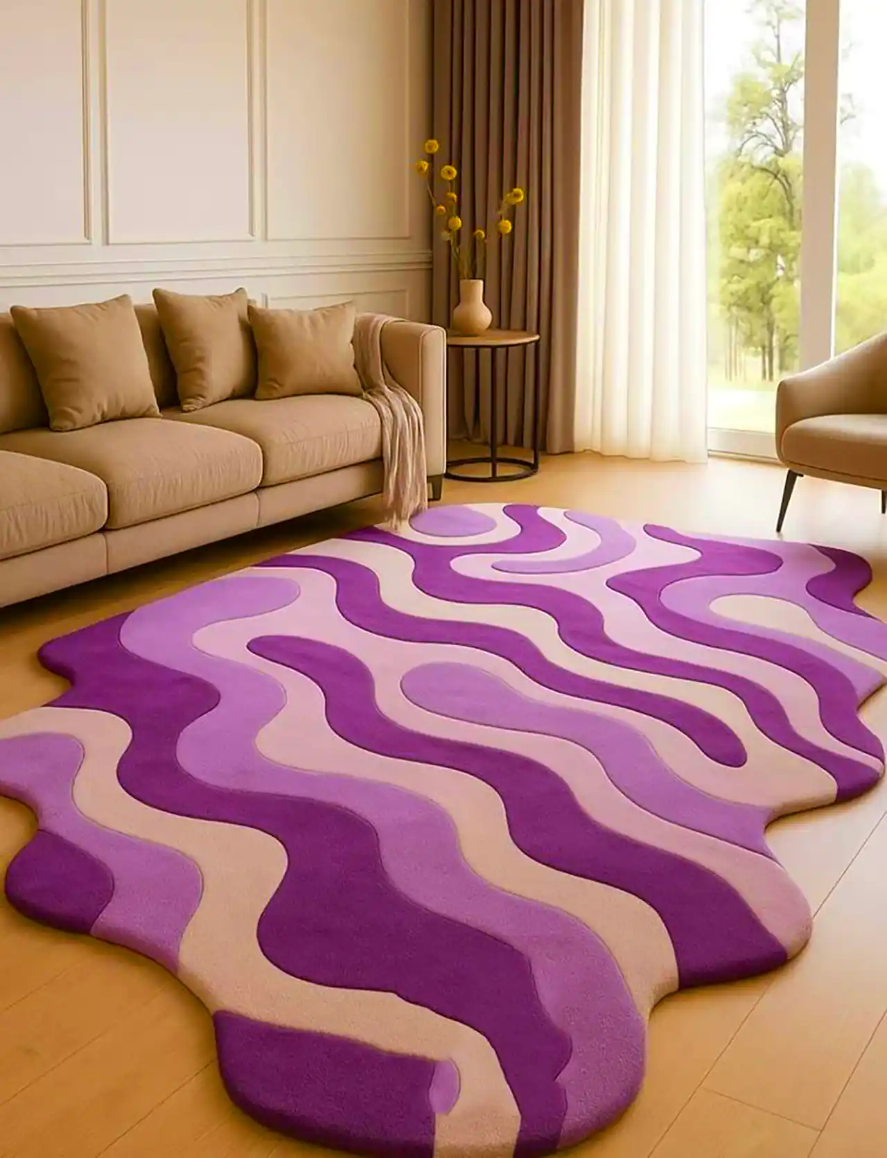 طراحی داخل لوکس با بنفش مدرن