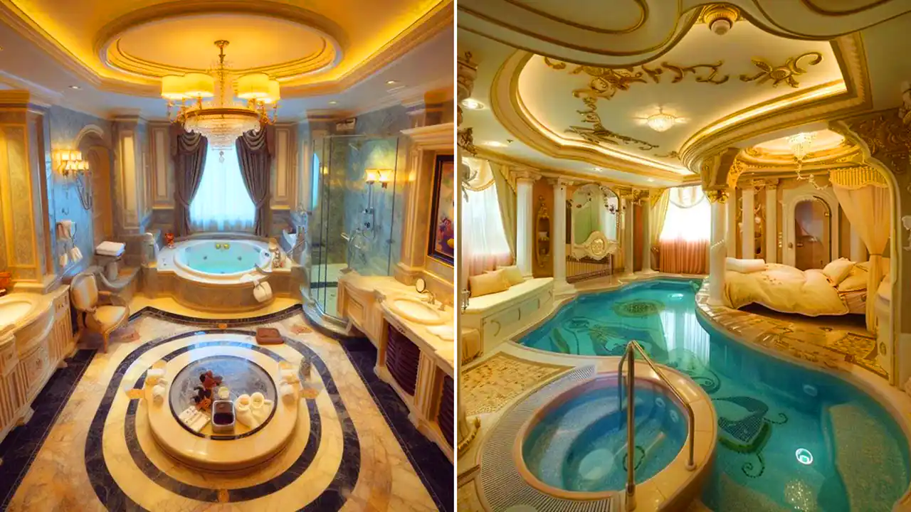 طراحی حمام سلطنتی مرمرین