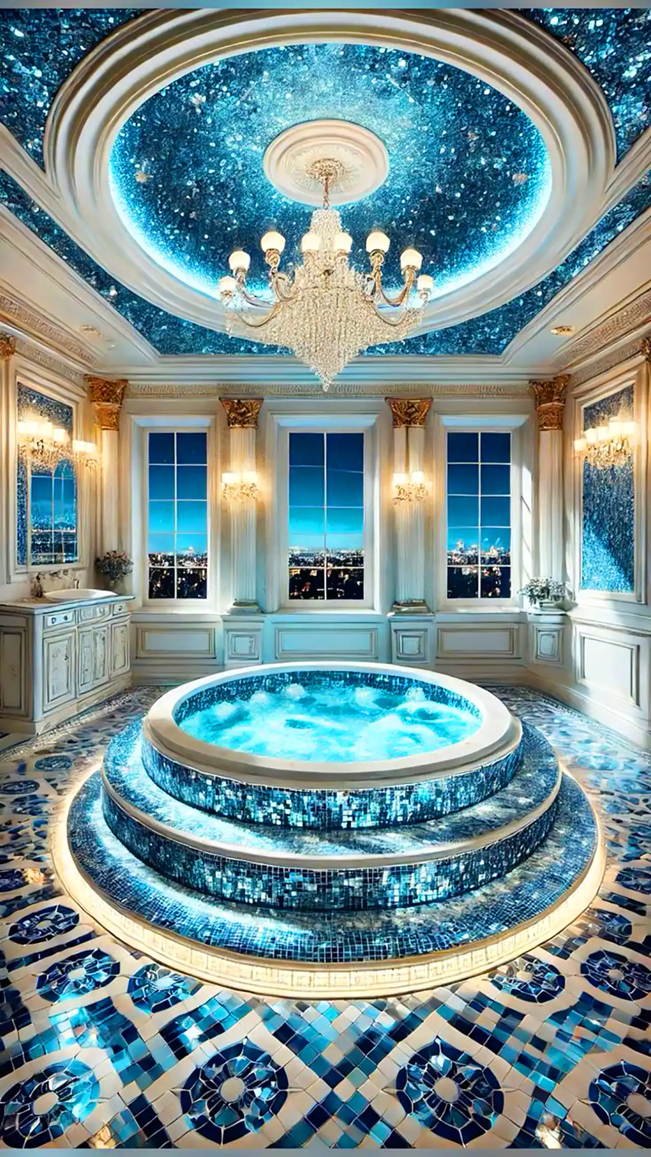 طراحی حمام سلطنتی مرمرین