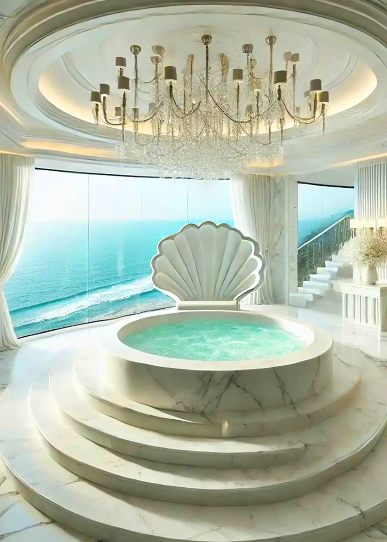 طراحی حمام سلطنتی مرمرین