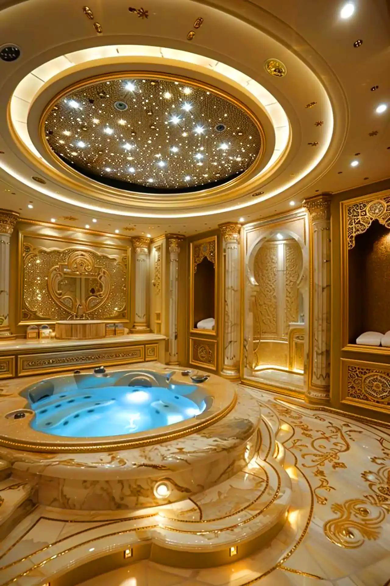 طراحی حمام سلطنتی مرمرین