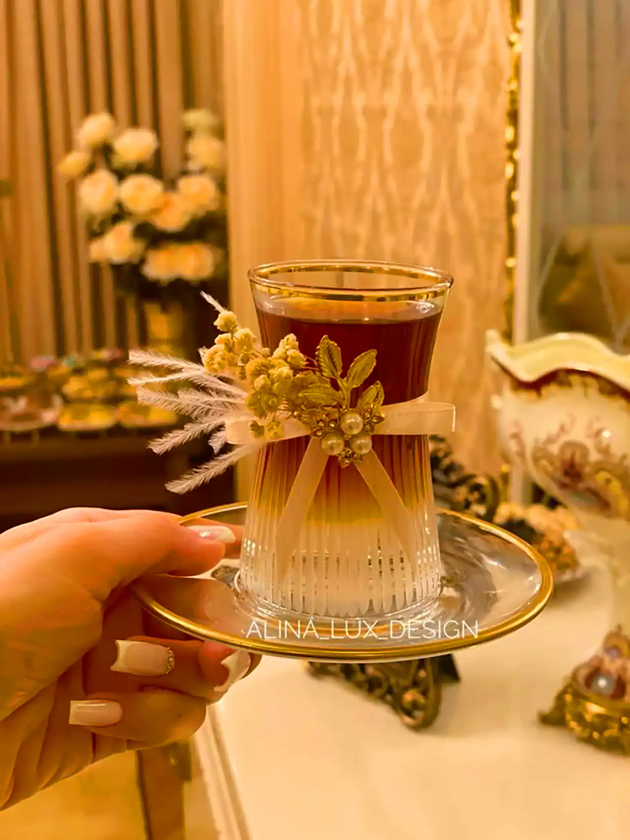 تزئین حرفه ای استکان چای خواستگاری