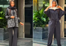 تیپ زنانه با رنگ مشکی مینیمال