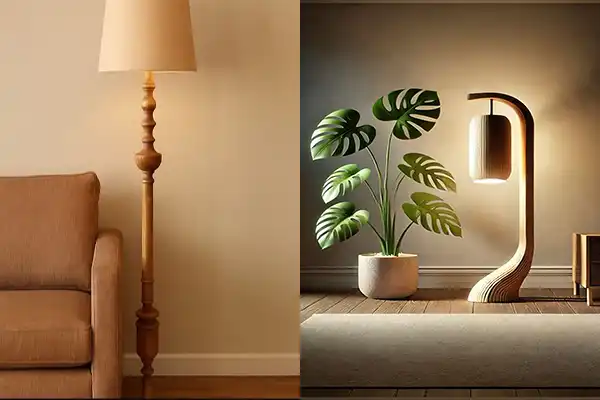 آباژور ایستاده چوبی مدرن + دکوراسیونی اصیل،خاصِ شما؛با آباژور ایستاده چوبی مدرن