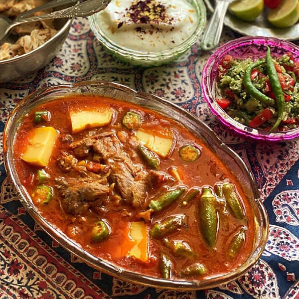 طرز تهیه آبگوشت بامیه
