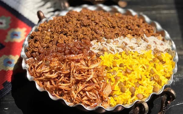 طرز تهیه عدس پلو زعفرانی خوشمزه و مجلسی به روش نذری