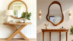 آینه کنسول قاب چوبی