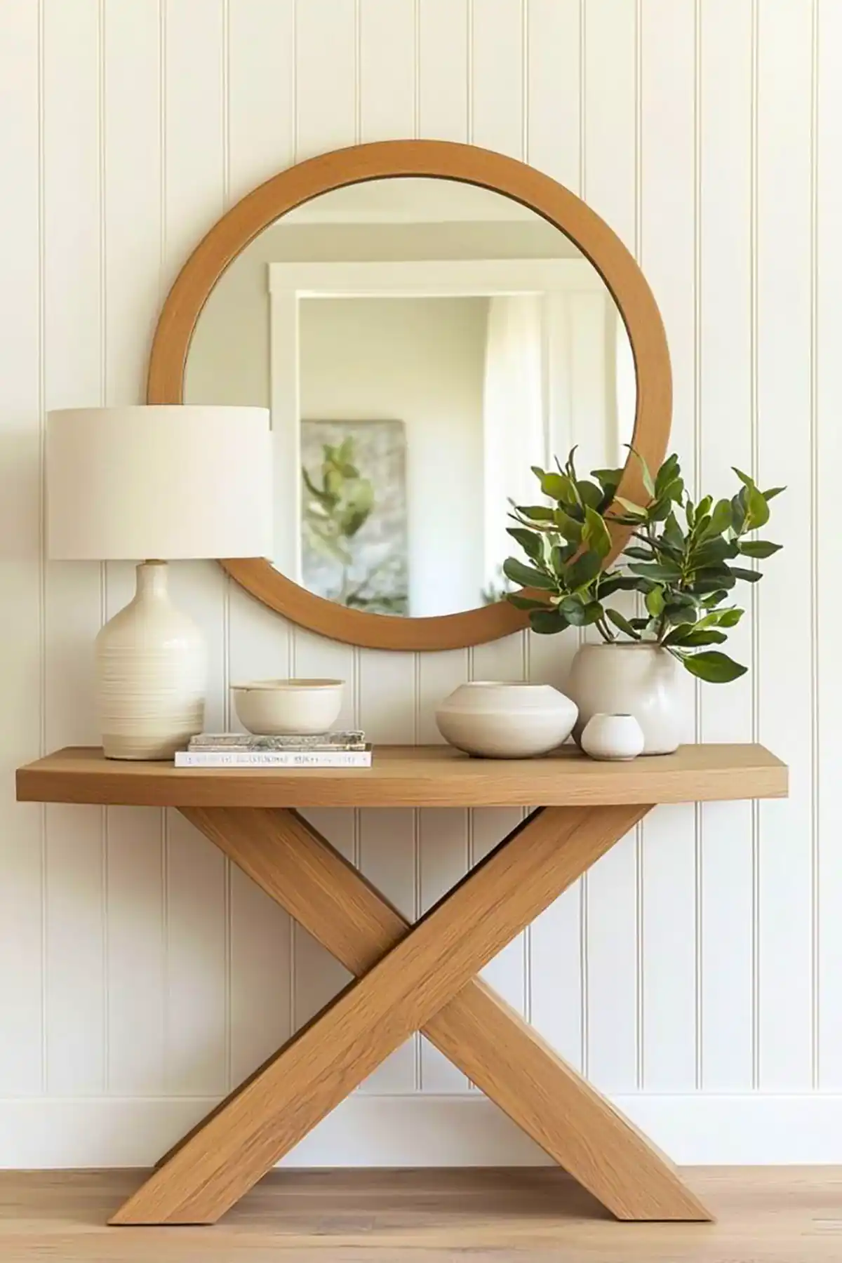 آینه کنسول قاب چوبی