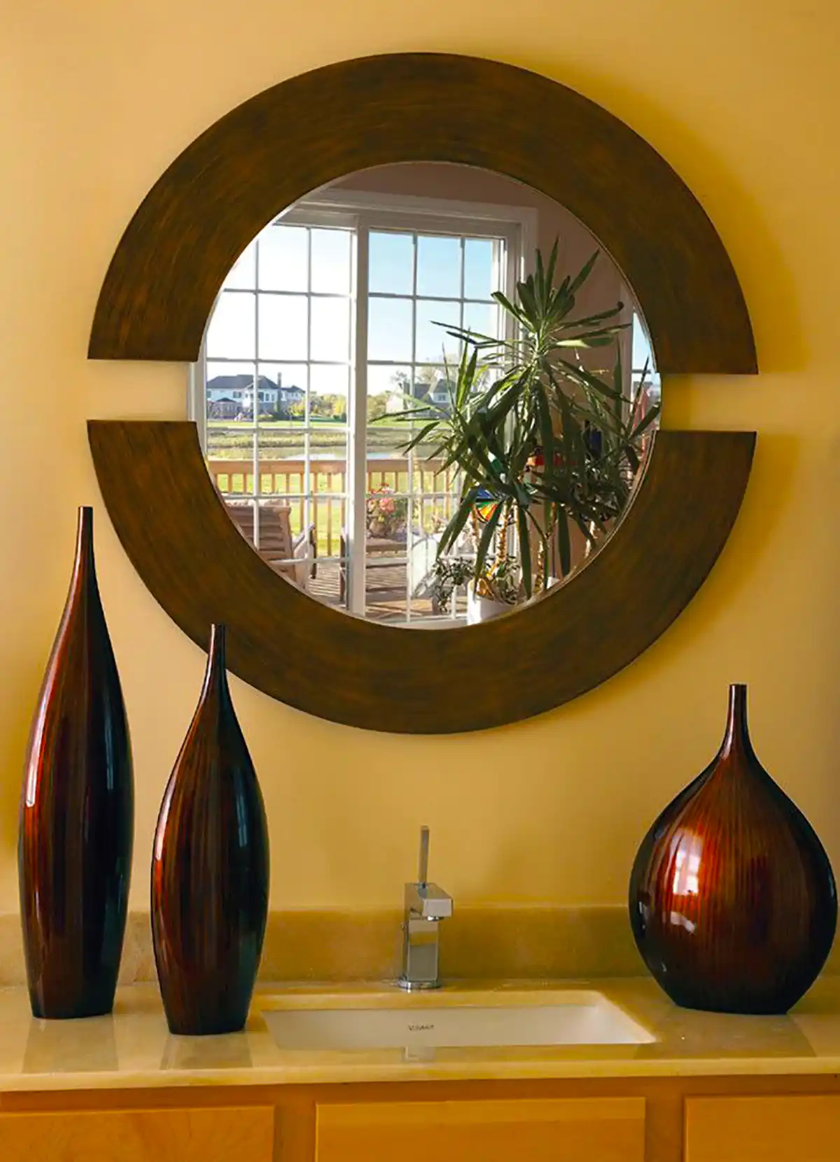 آینه کنسول قاب چوبی