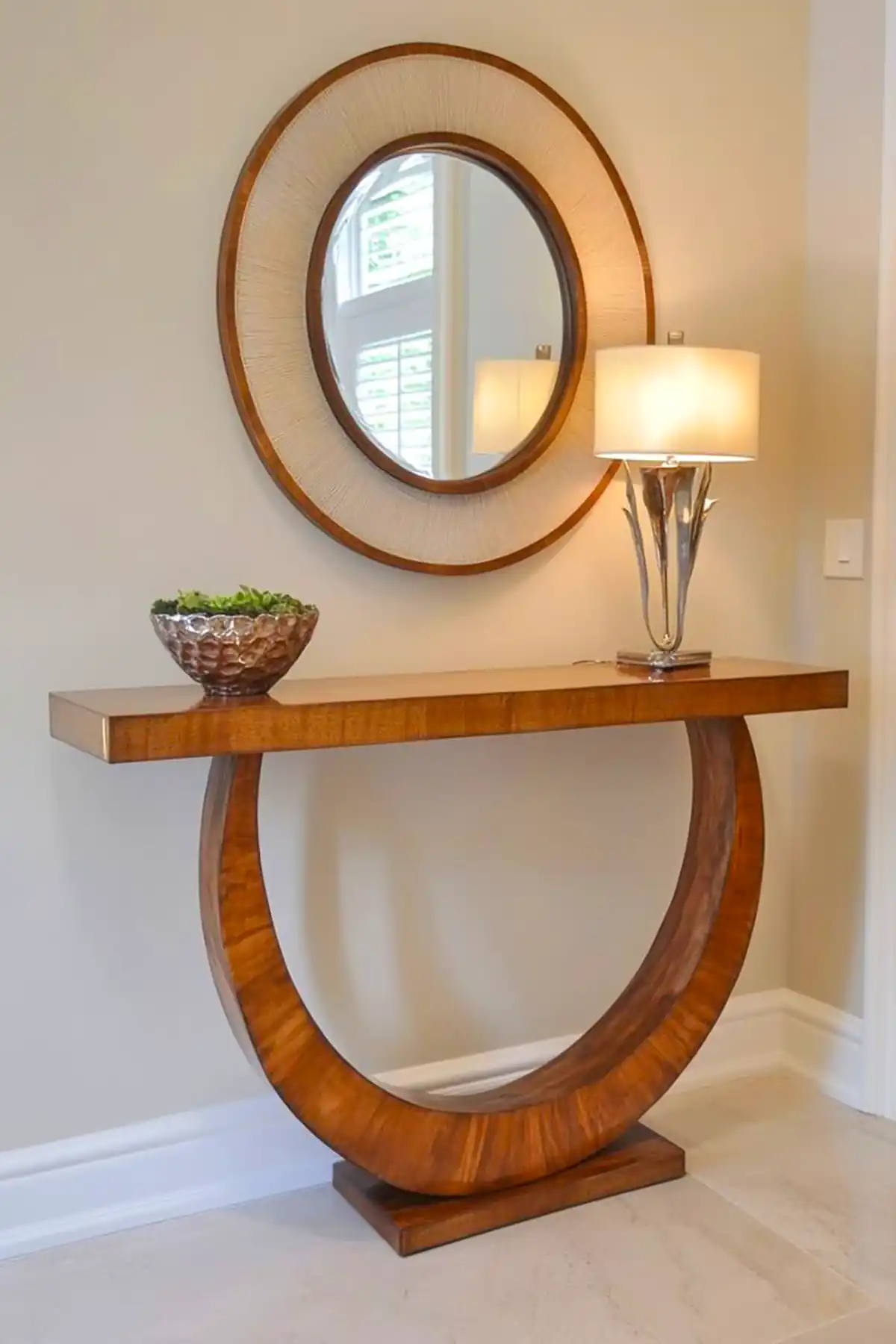 آینه کنسول قاب چوبی