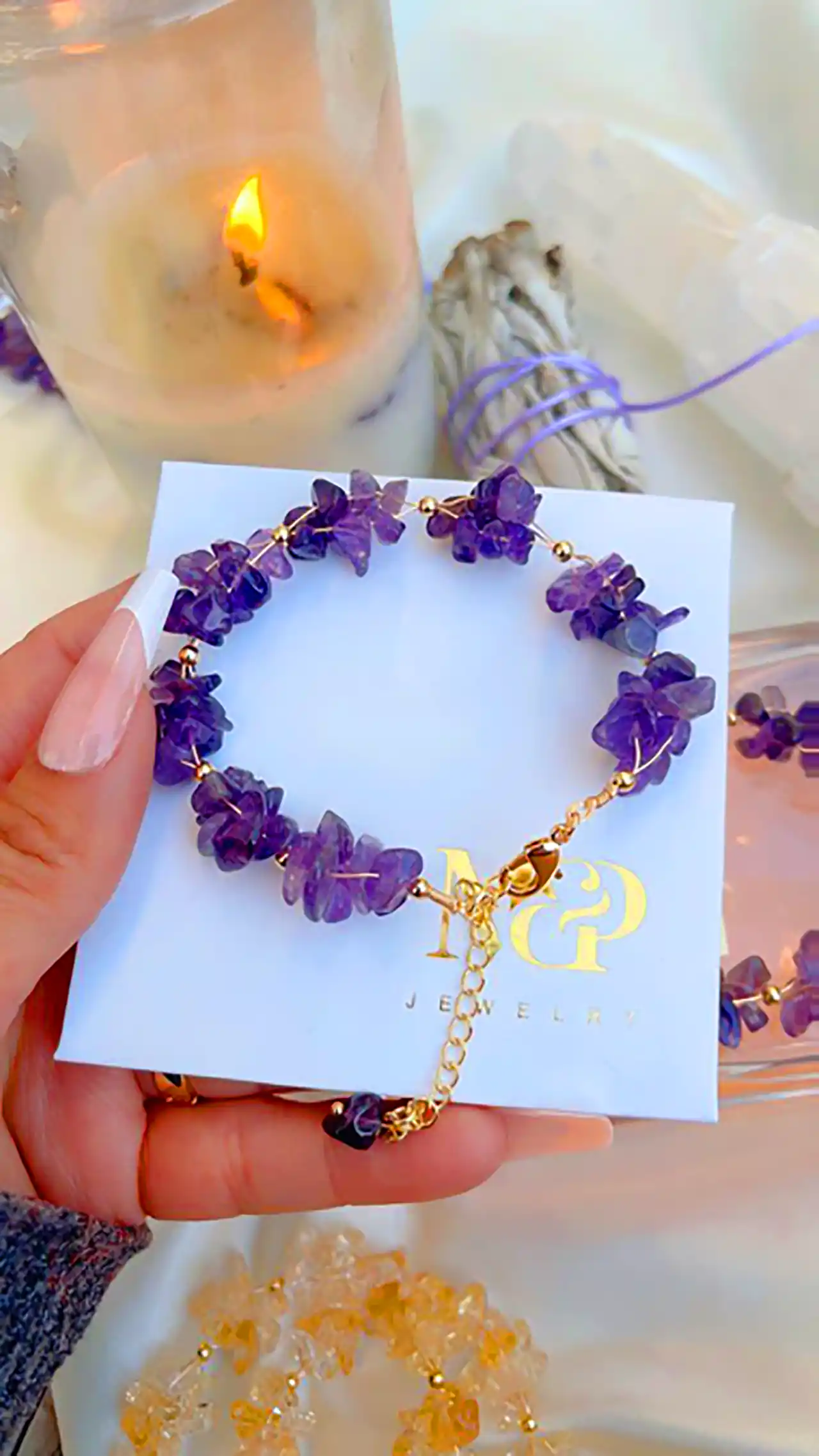 اکسسوری دخترانه با سنگ آمیتیست