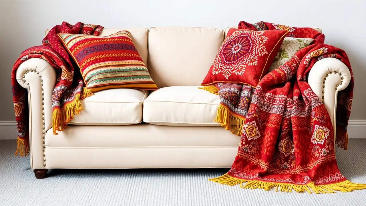 چگونه شال مبل را روی مبل بندازیم