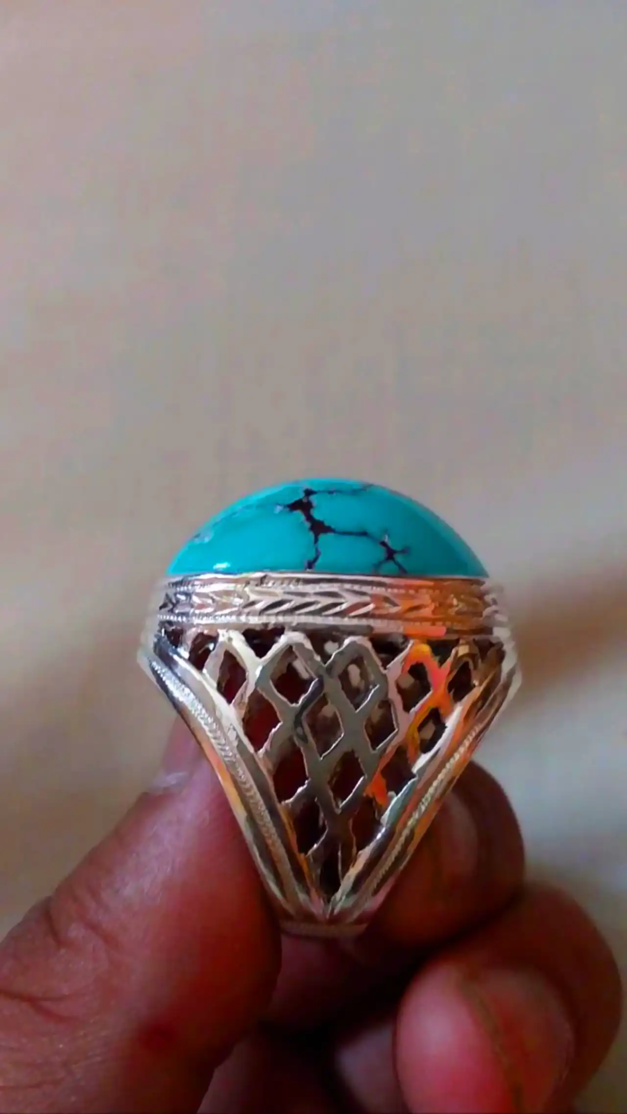 انگشتر فیروزه نقره ای مردانه