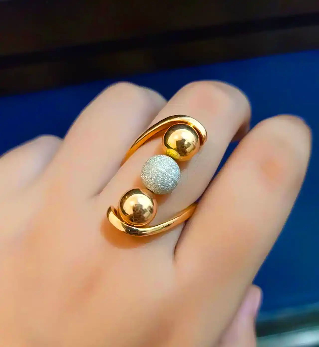 انگشتر دورنگ طلا