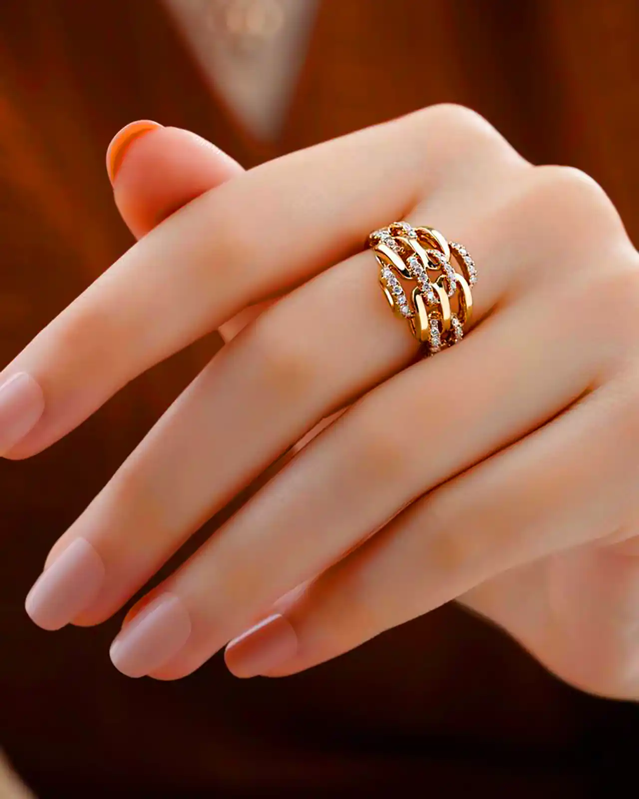 انگشتر دورنگ طلا