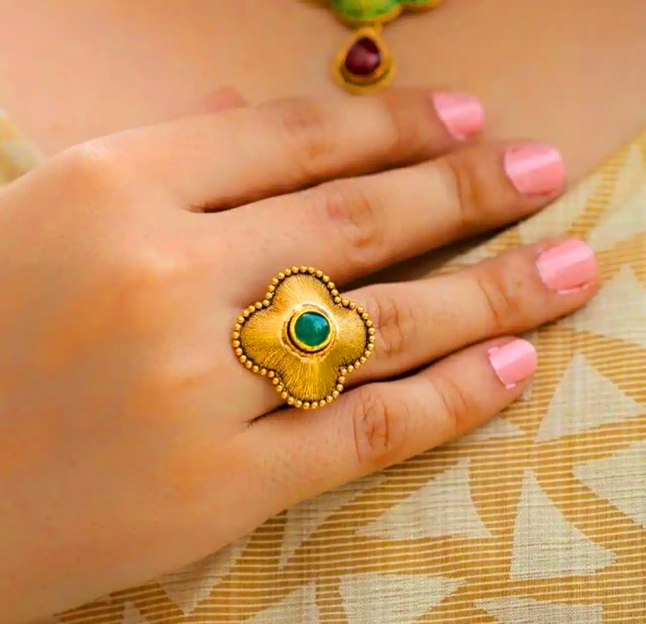 انگشتر دورنگ طلا