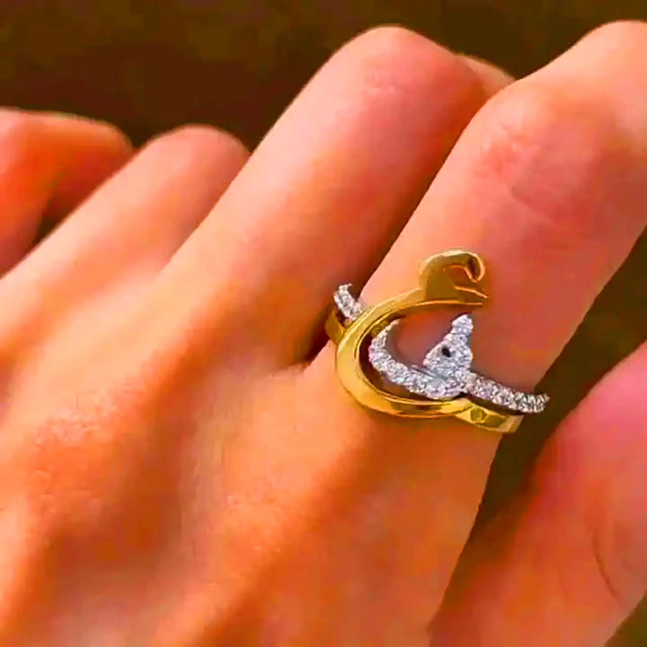 انگشتر دورنگ طلا